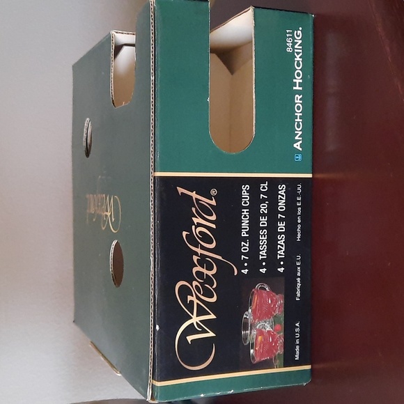 Vintage Anchor Hocking Wexford Punch Coffee Tea Cup Glasses In Original Box - Picture 2 of 6